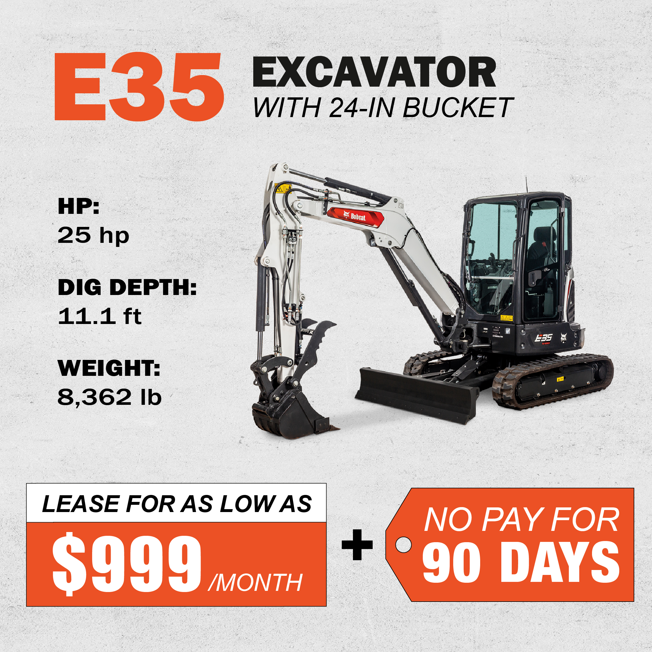 Oaken's Year-End Lease Program 2025 - Bobcat E35 Excavator